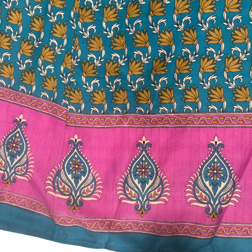 Bohemian Purple and Green Wide Leg Pants Made in India - Picture 4 of 8